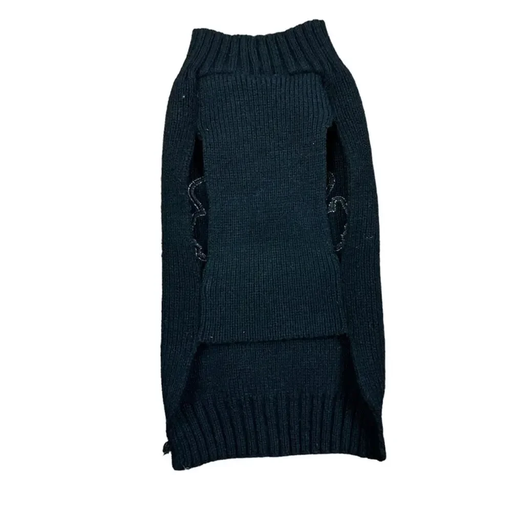 Dog Biker Sweater Size Small Perfectly Pet Black